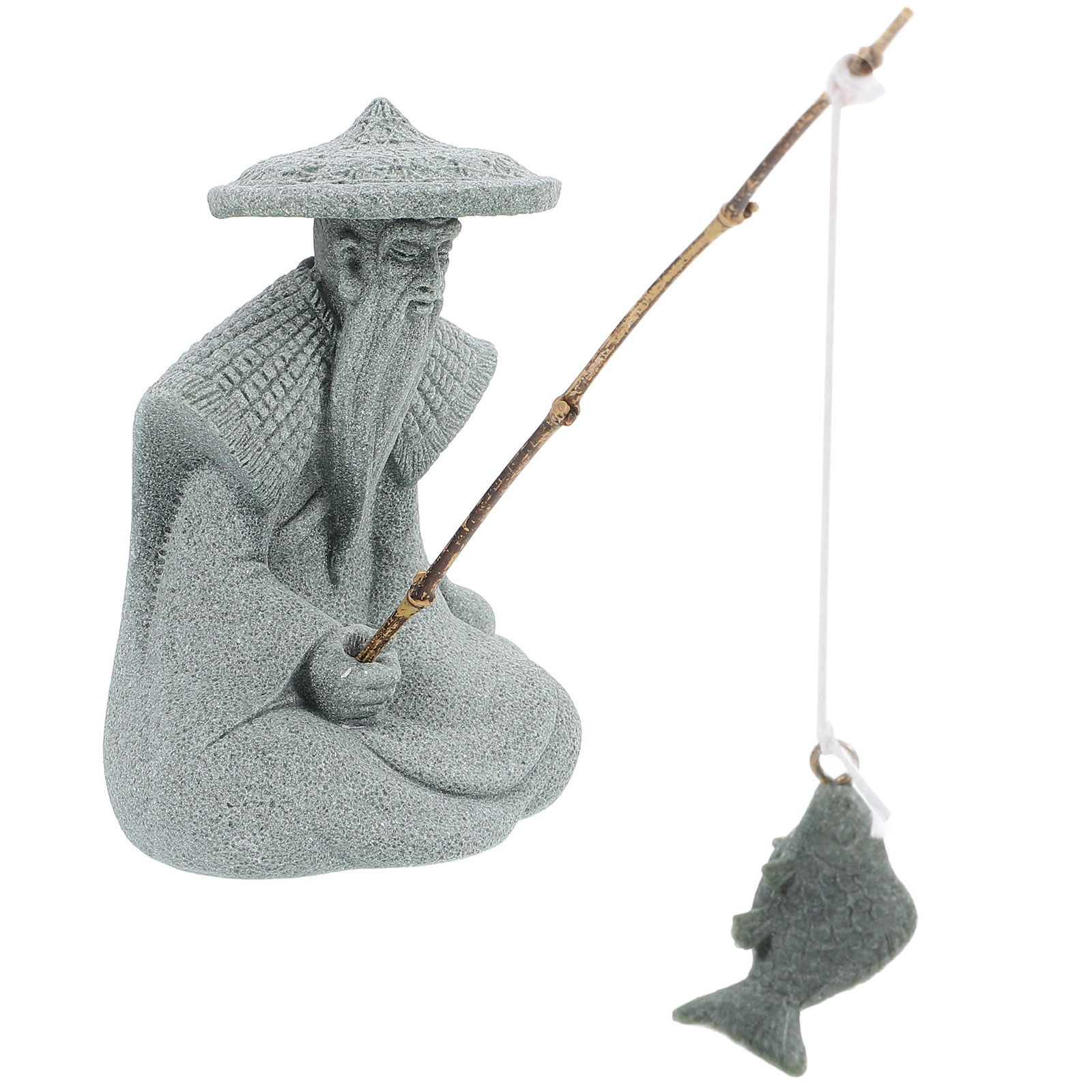 Aquarium Fish Small - Small Resin Fisherman Statue Fish Tank